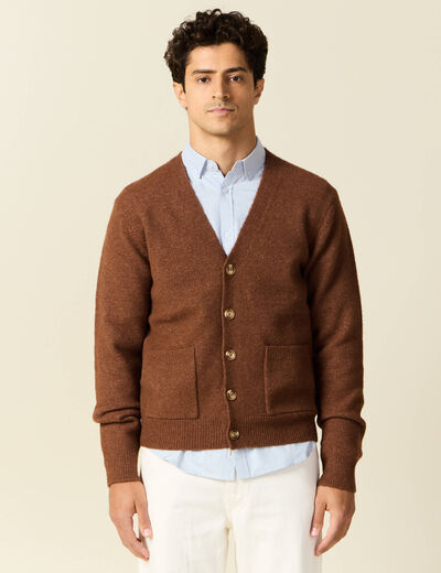 Gilet manches longues marron homme