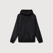 Blouson droit &agrave; capuche manches longues noir homme