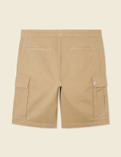 Bermuda droit cargo taupe homme