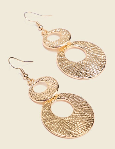 Boucles d'oreilles pendantes couleur or femme