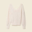 Gilet ajour&eacute; col V manches longues ecru femme