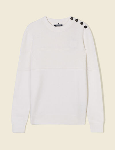Pull manches longues ecru homme