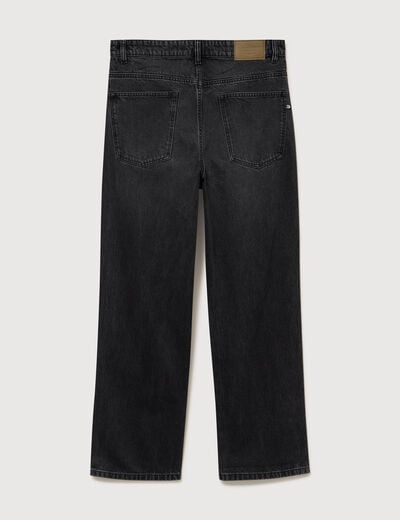 Jeans loose longueur 34 en coton denim snow noir homme