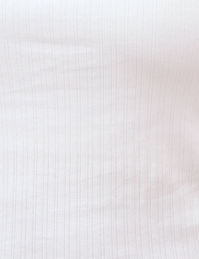 D&eacute;bardeur ajust&eacute; cropped d&eacute;collet&eacute; blanc femme