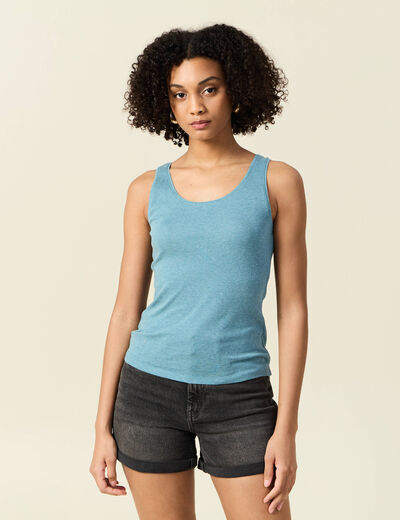 Débardeur femme uni col arrondi Instinct bleu gris femme