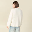 Pull manches longues col montant ivoire femme