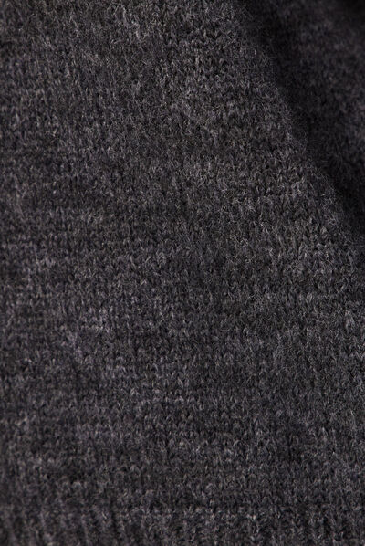 Pull manches longues gris foncé femme
