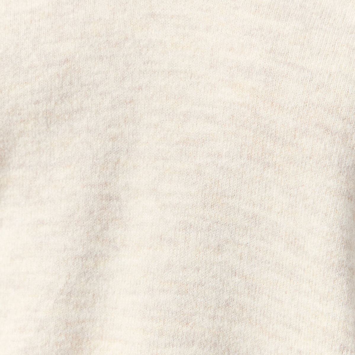 Pull manches longues col en V creme femme