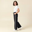 Pantalon taille haute bleu marine femme