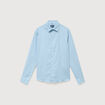 Chemise droite en coton manches longues bleu gris homme