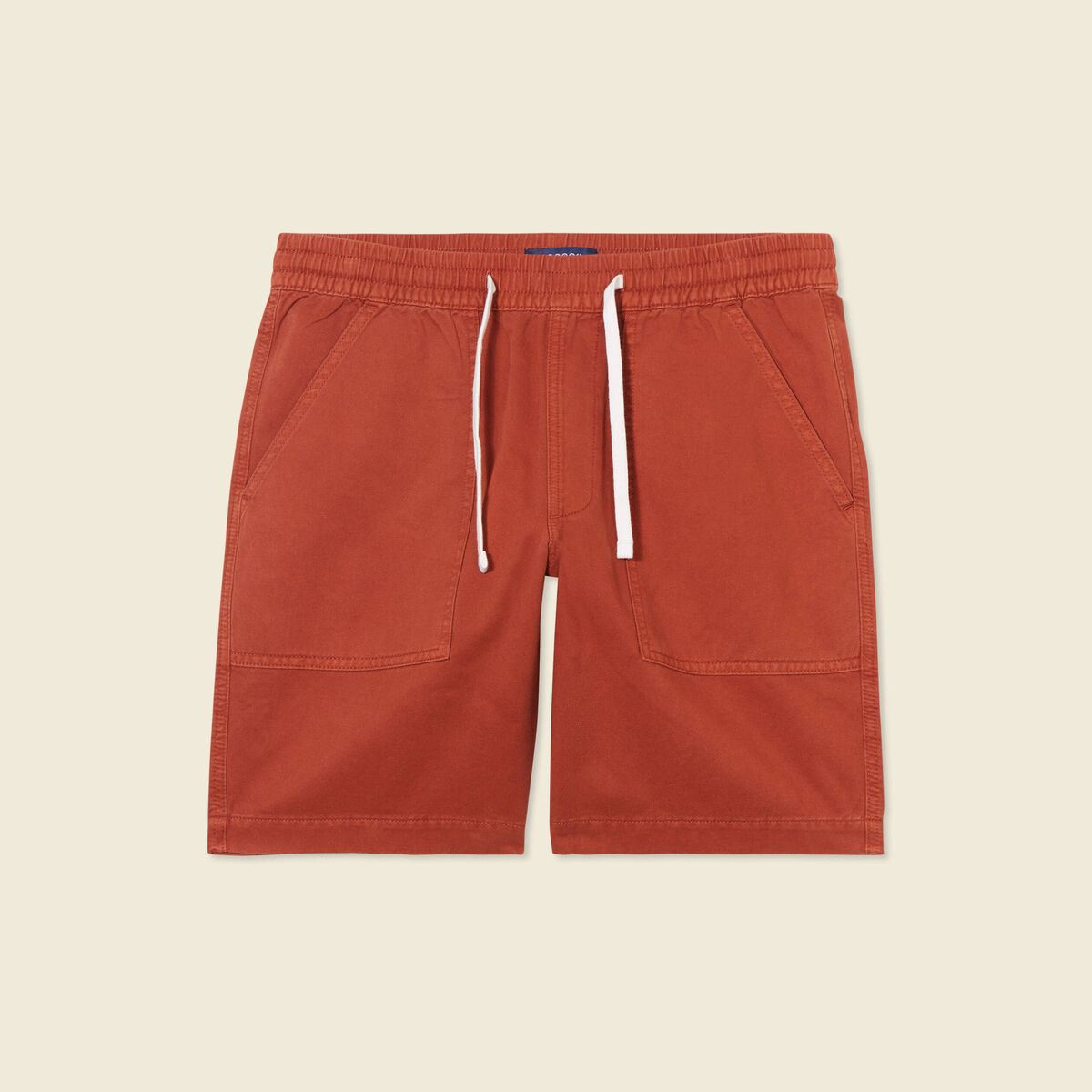 Bermuda droit à coulisse marron cognac homme