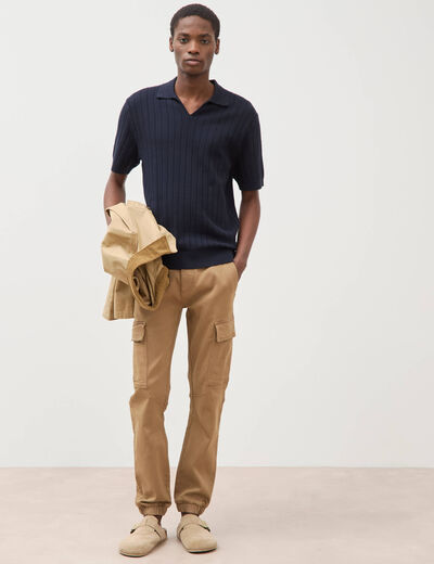 Pantalon battle bas resserr&eacute; vert kaki homme