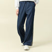 Pantalon large taille haute ray&eacute; bleu marine femme