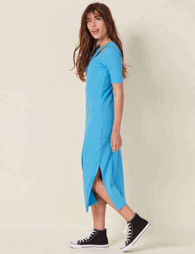 Robe longue bleu femme