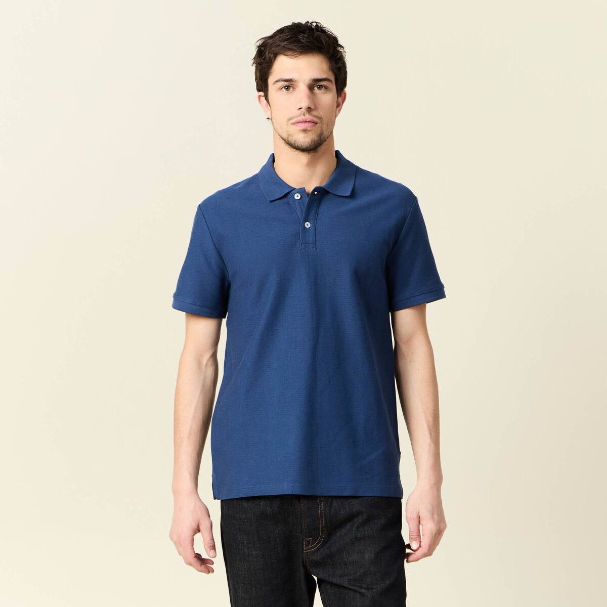 Polo manches courtes bleu foncé homme