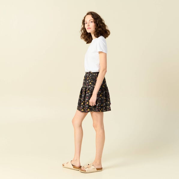jupe evasee fluide volantee multicolore femme Jupe évasée fluide volantée multicolore femme