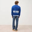 Sweat droit col rond manches longues bleu electrique homme