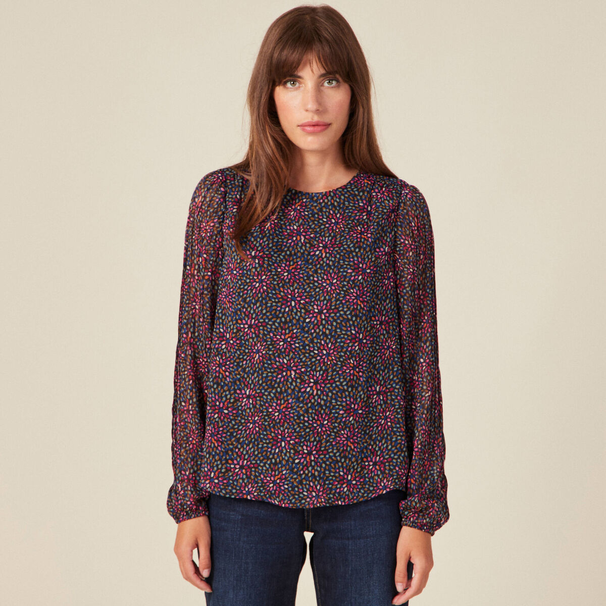 Blouse éco-responsable multicolore femme