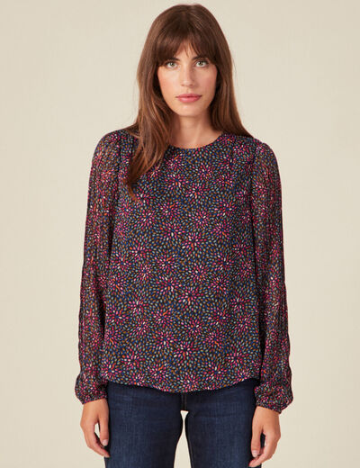 Blouse éco-responsable multicolore femme