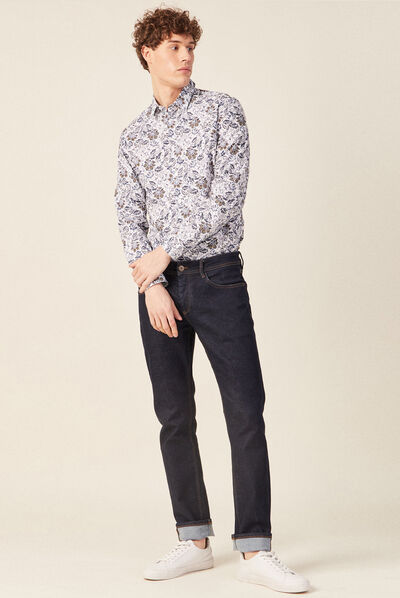 Chemise à manches longues blanc homme