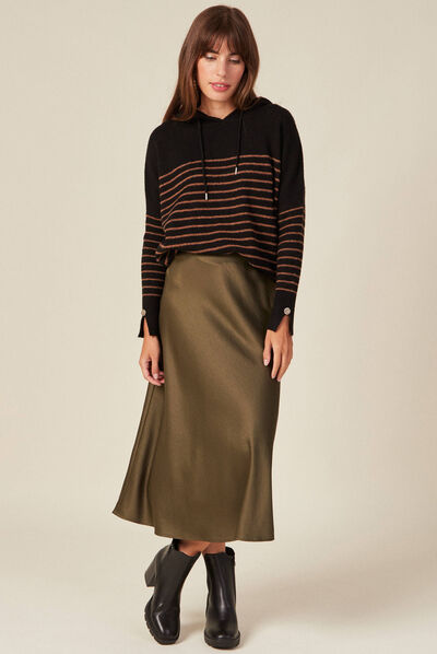 Pull manches longues noir femme