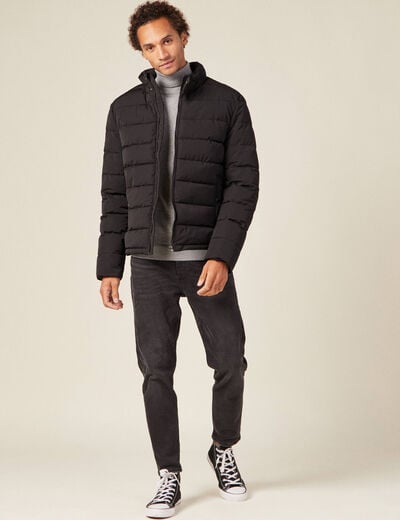 Doudoune à capuche cachée noir homme