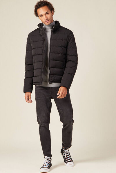 Doudoune à capuche cachée noir homme
