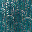Pull ajour&eacute; manches longues col rond vert canard femme