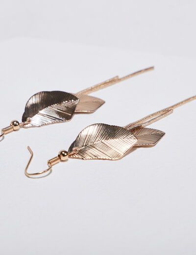 Boucles d'oreilles pendantes couleur or femme