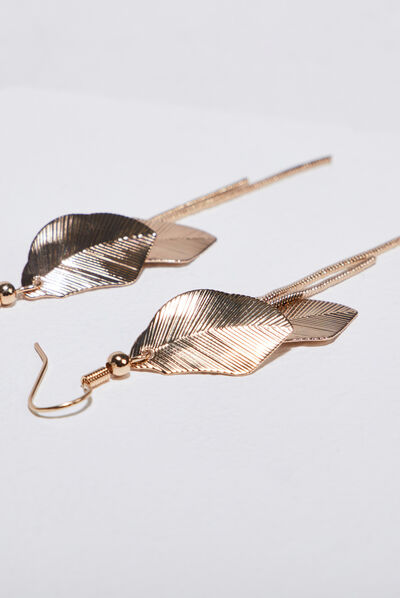 Boucles d'oreilles pendantes couleur or femme