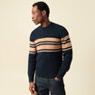 Pull manches longues col rond bleu marine homme