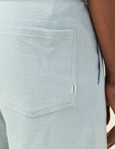Short droit taille à coulisse bleu gris homme