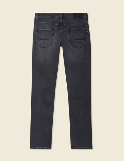 Jeans straight 5 poches denim gris homme