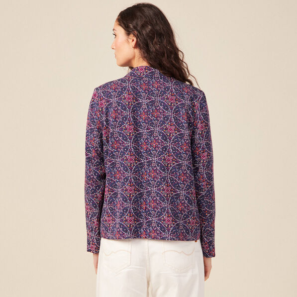 Veste esprit blazer droite bleu marine femme