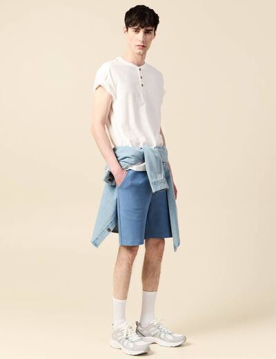 Short jogpant bleu gris homme