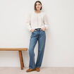 Jeans straight taille standard bleu gris femme