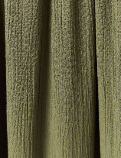 Robe brodée éco-responsable vert kaki femme