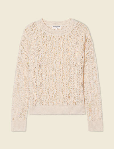 Pull ajouré éco-responsable creme femme