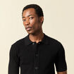 Chemise manches courtes col polo noir homme