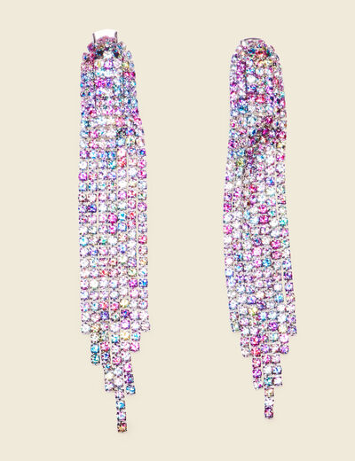 Boucles d'oreilles pendantes multicolore femme