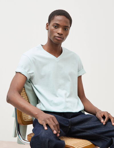 T-shirt manches courtes homme bleu gris homme