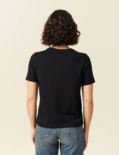 T-shirt en coton noir femme