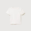 T-shirt ajust&eacute; col rond manches courtes ecru femme