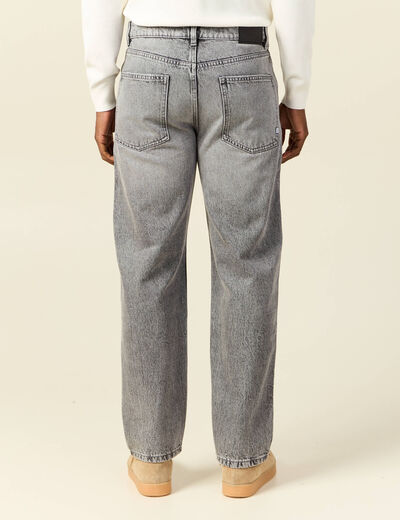 Jeans relax 5 poches denim gris homme