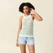 Débardeur tricot ajouré blanc femme