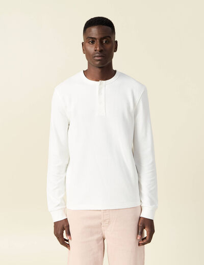 T-shirt manches longues ecru homme