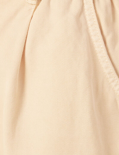 Short paperbag ceinturé creme femme