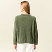 Pull manches longues ajouré vert kaki femme