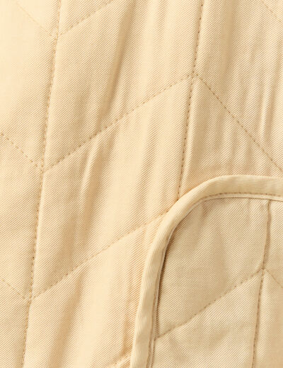 Doudoune droite courte manches longues beige femme