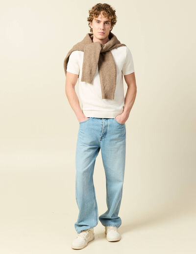 T-shirt en coton ecru homme